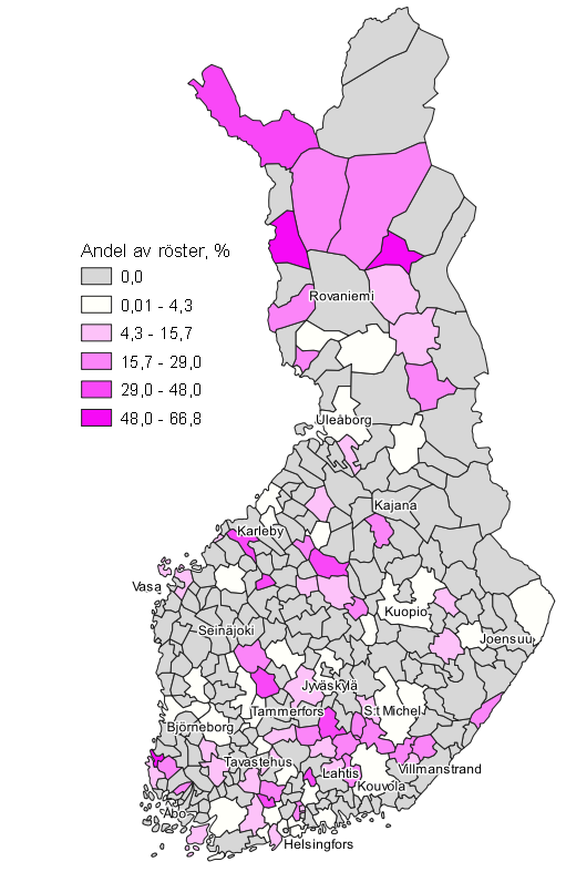 Figurbilaga 11. Karta: Valmansf�reningarnas v�ljarst�d kommunvis i kommunalvalet 2021, hela landet 
